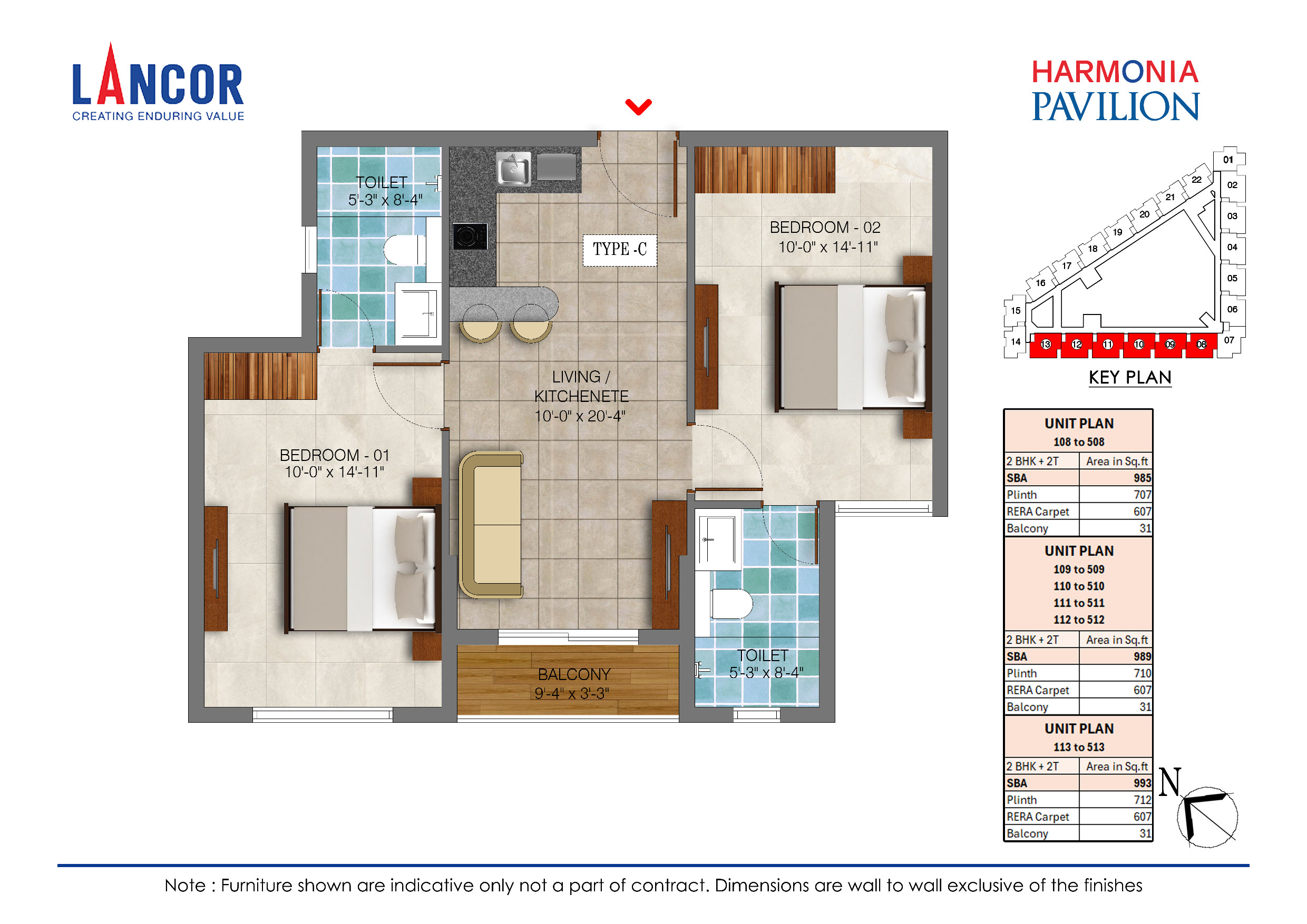 Type D - 2 BHK